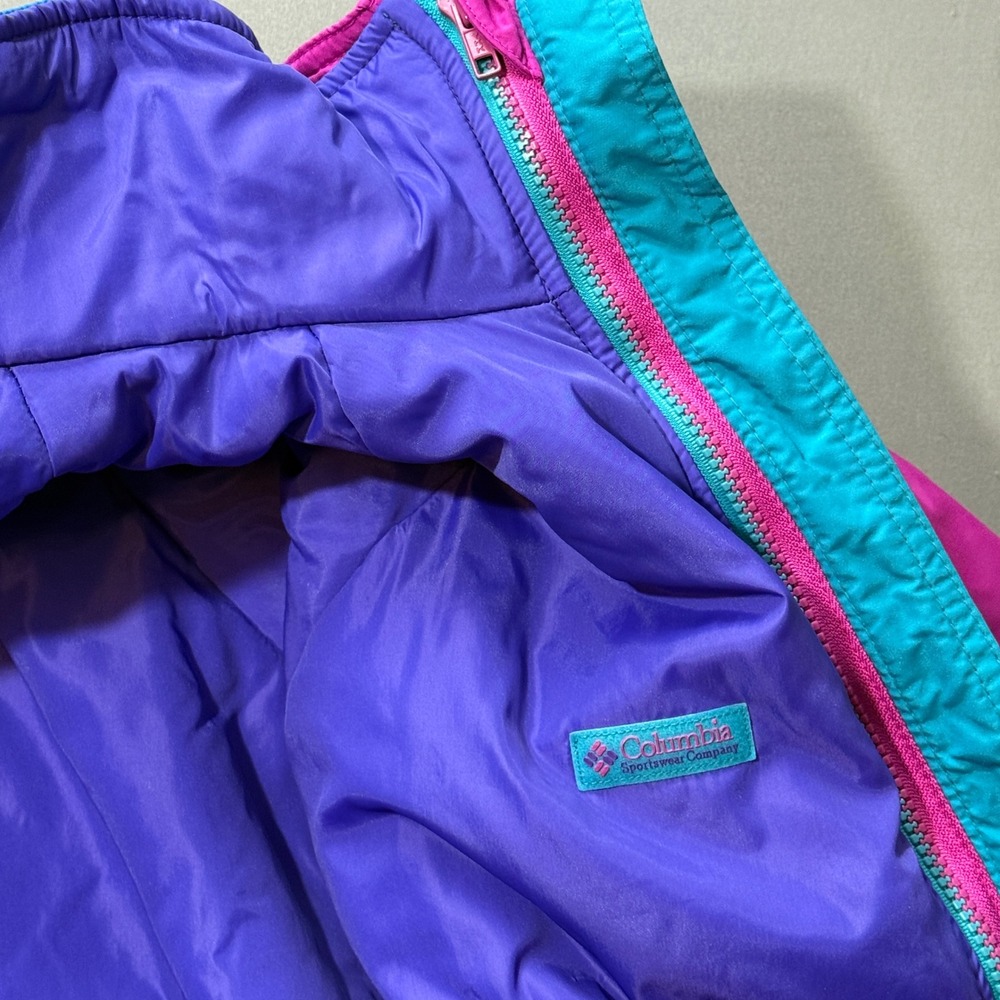 Columbia Two-Tone Ski Jacket - Teal & Magenta with Purple Accents - Picture 9 of 10